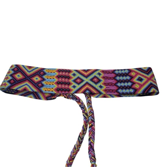 FTWWL Bright Multicolor Cotton Fringe Woven Belt - Picture 10 of 14